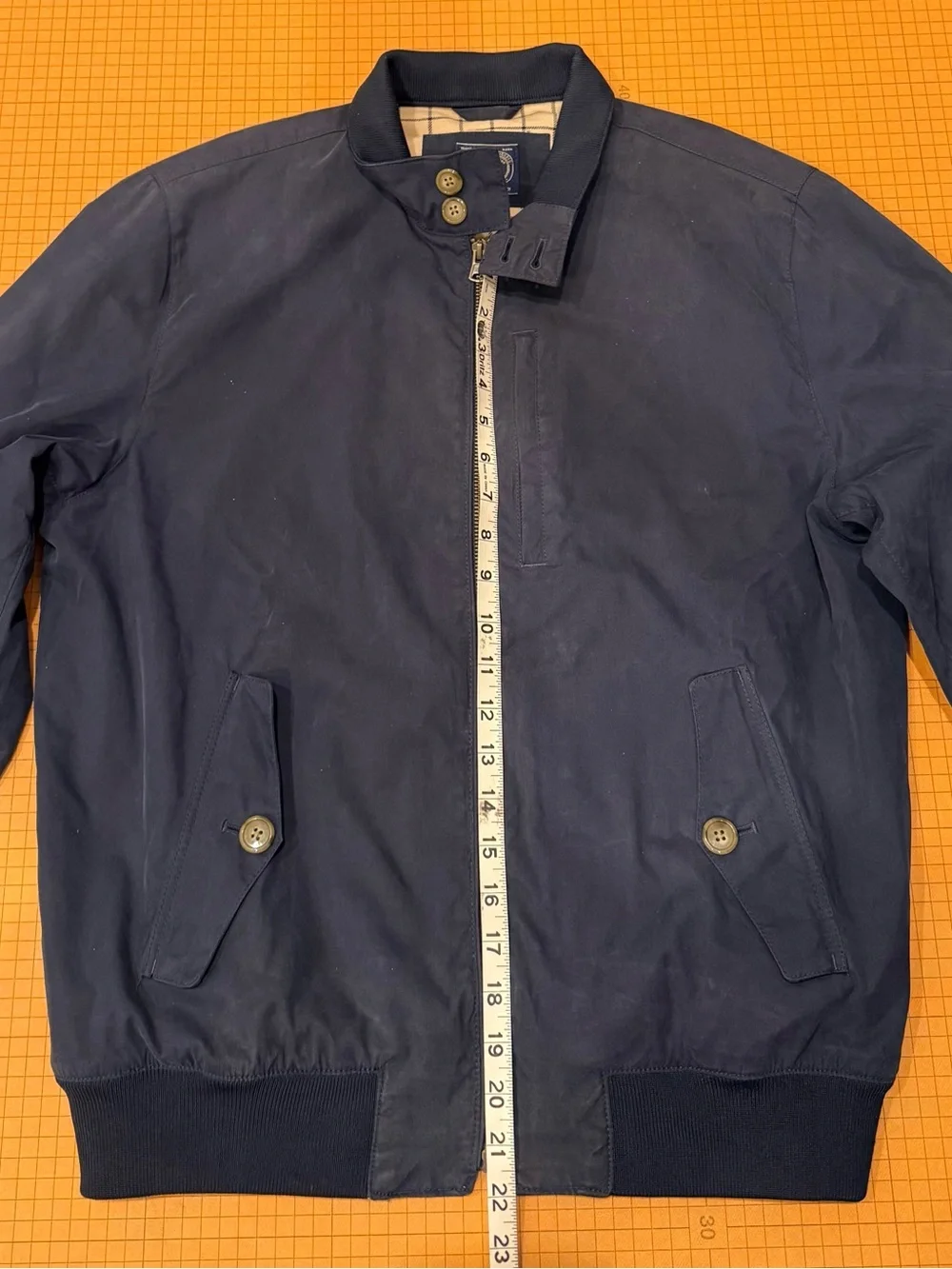 J. Crew Harrington Jacket Cotton Twill Navy Blue Mens Medium Full Zip